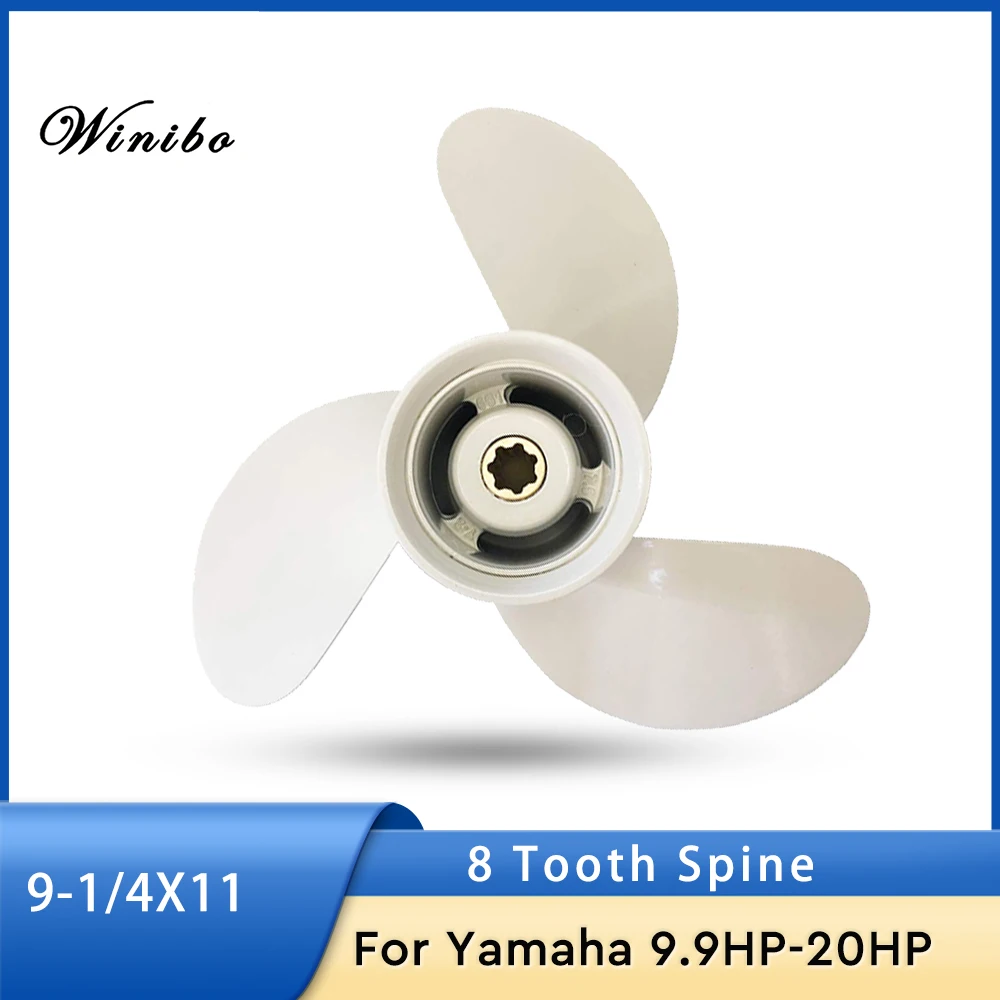 Propeller For Yamaha Outboard Engine 9.9HP 15HP 20HP, 9 1/4 x11, 8 Spline for Boat Engine Part 63V-45943-00-EL