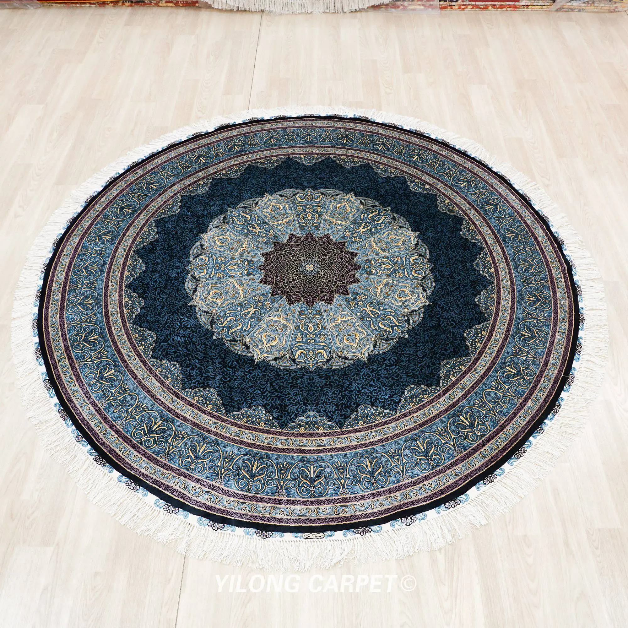 Рисунок 2 - 183x183 см круглый Шелковый ковер с ручным узелком