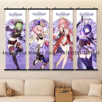 Hot Game Genshin Impact Home Decoration Prints Hanging Painting Scrolls Picture Kawaii Wall Art Canvas Poster Bedside Background