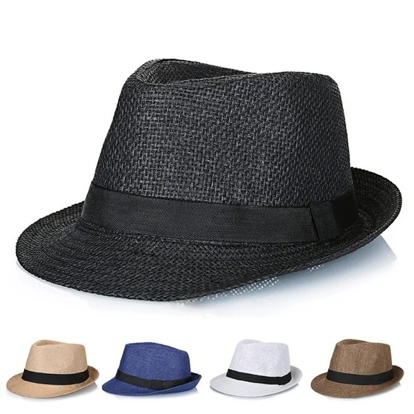 

Summer Men Women Straw Hat Fedoras Hat Gangster Cap Beach Hats Panama Hat Outdoor Sports Sunhat Summer Top Hats