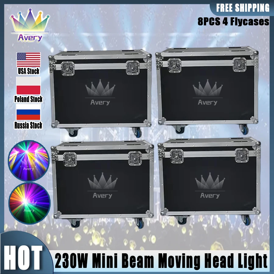 0 Tax 4Pcs Fly Case Per Mini Sharpy 230W Beam 7R Lyre 7R Moving Head Light Beam 230W Sharpy Stage Lights 230W 7R Beam Wash Spot