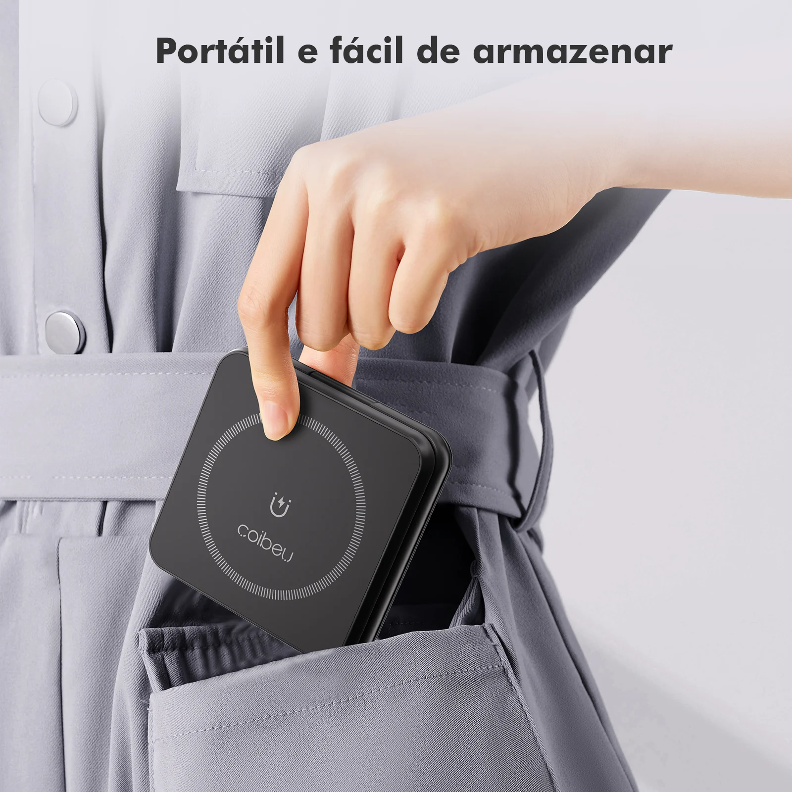 Carregador Sem Fio Magnético 3 em 1 COIBEU Portátil