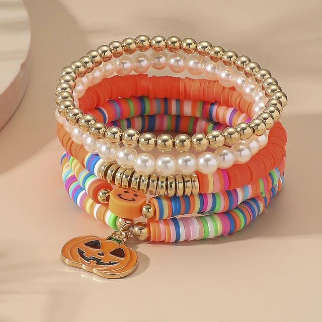 Wholesale Handmade Polymer Clay Heishi Beads Stretch Bracelets Set