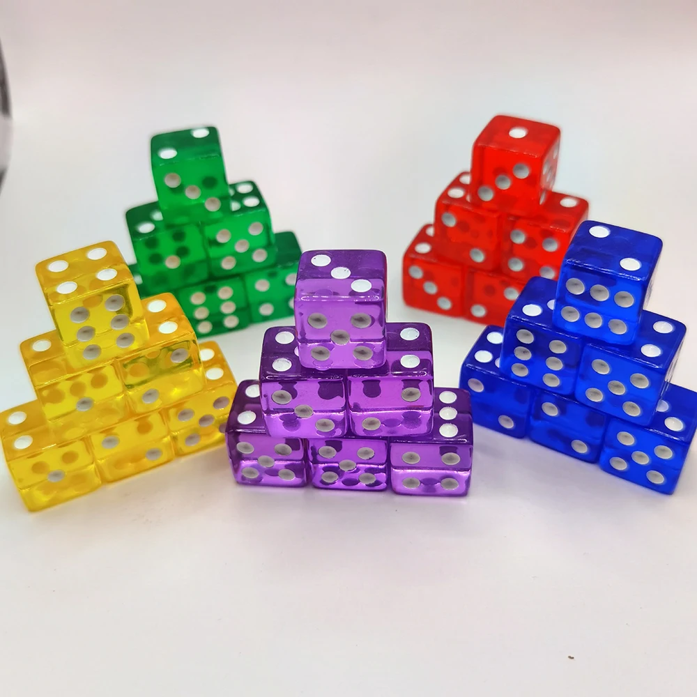 50PCS/Set 6 Sided Acrylic Dice For Table Board Games