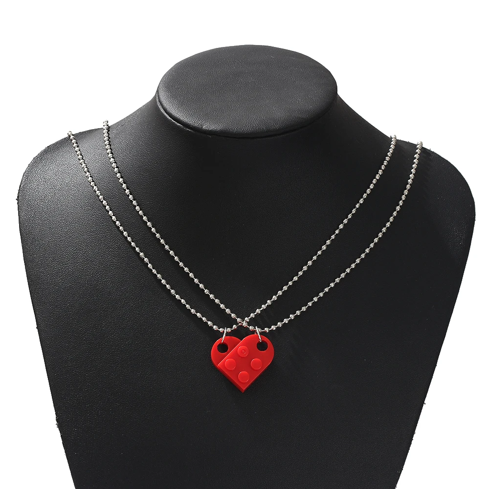 Ubuy Lego Piece For Heart Necklace Lego Necklace Couple Matching