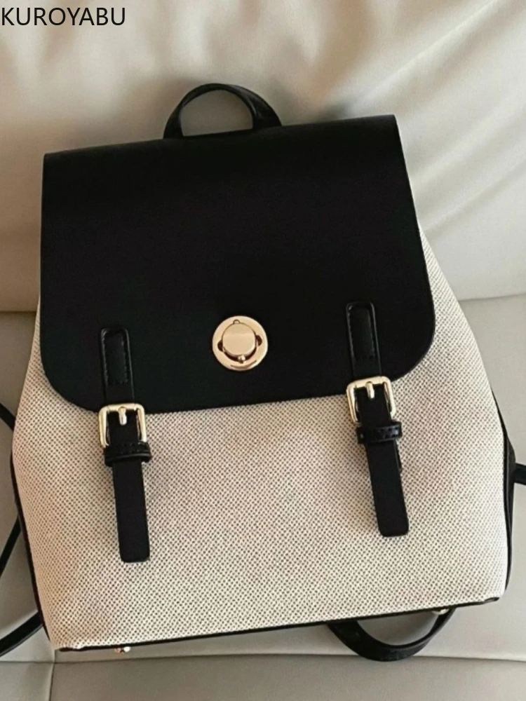 Patchwork Leather Backpack for Women Fashion Designer Female Travel Bagpack Girls School Bags Bolsos Para Mujeres Tendencia 2025
