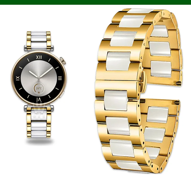 Premium Steel-Ceramic Smartwatch Strap - Adjustable Band