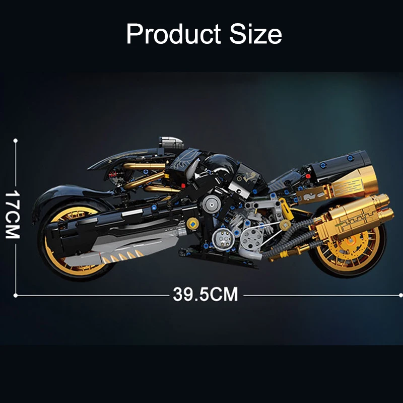 1388PCS Technical Fantasy Fenrir Motorcycle Model Building Blocks