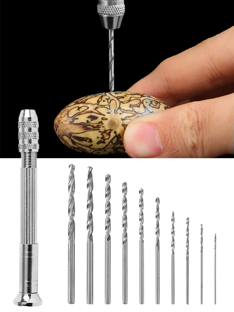 0.3-3.2mm Mini Micro Hand Drill Woodworking Drilling Tools For Models Hobby DIY Jewelry PCB Making Drilling Wood Handle Tools diy jewelry making tools mini electric drill handheld for epoxy resin jewelry drilling wood craft tools with 5v usb data cable
