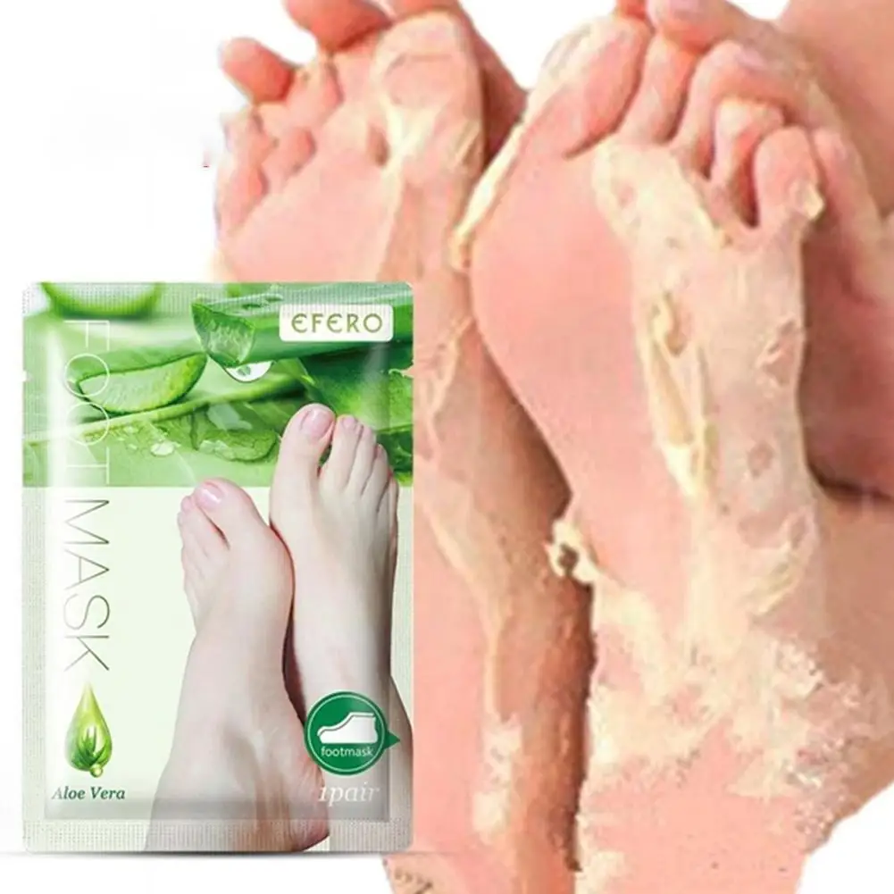 

EFERO 1pair Lavender/Aloe Feet Exfoliating Foot Mask Skin Peeling Dead Skin Feet Mask For Legs Sosu Socks For Pedicure J5A1