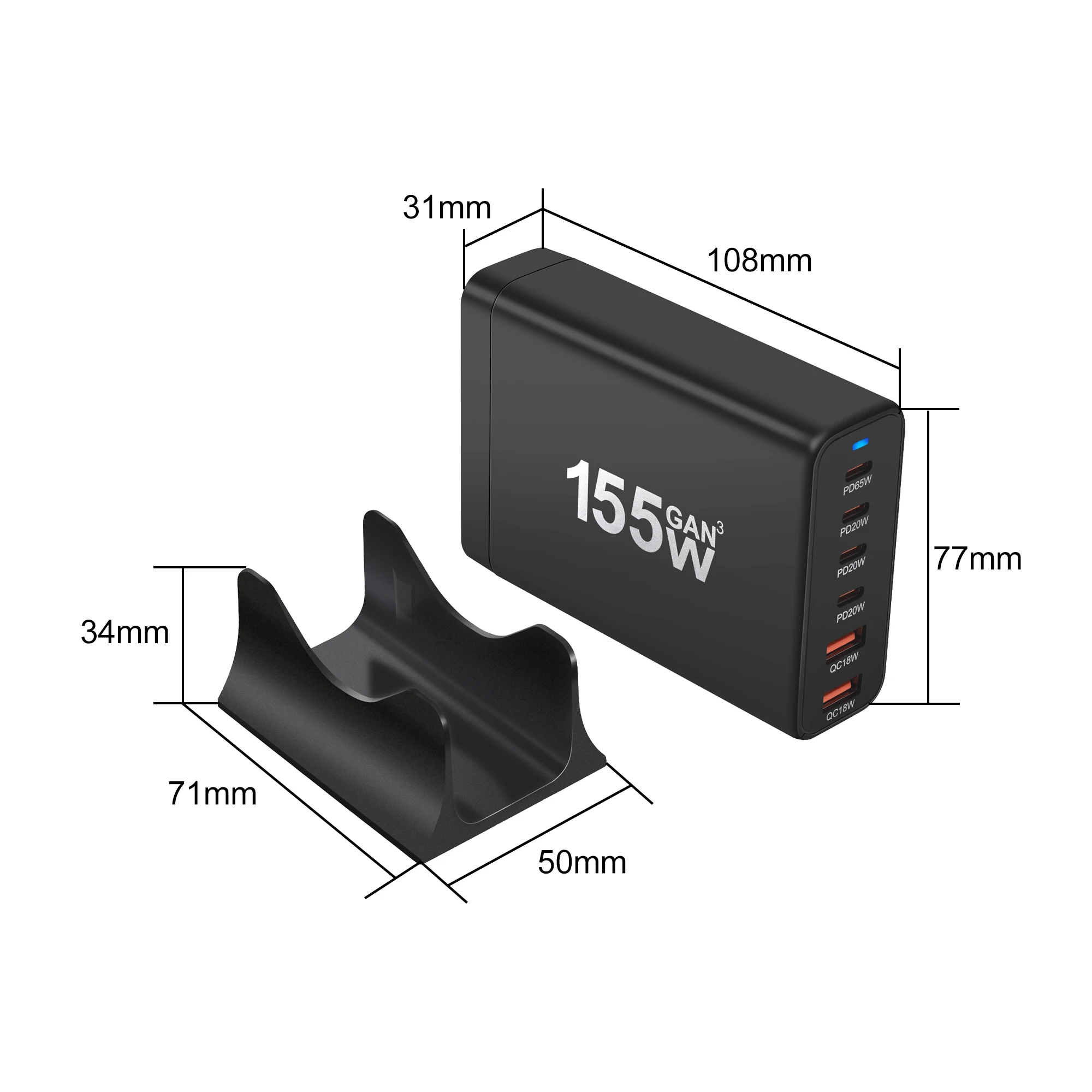 USB-C Multi-Port Charger Fast 6-Port GaN for Phone