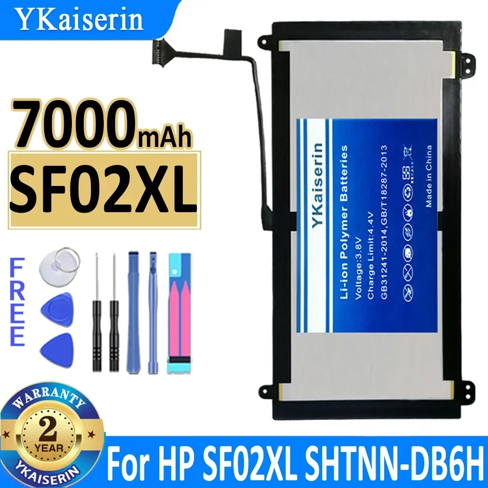 

7000mAh YKaiserin Battery for HP SF02XL SHTNN-DB6H TPN-C118 TPN-C119 756417-001 756187-2B1 2ICP3/97/91 Bateria