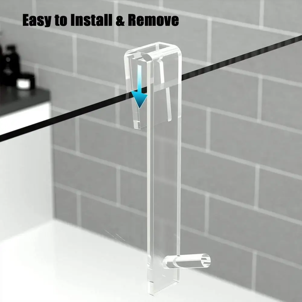 Description Picture 6 of itemAcrylic Bathroom Shower Door Hook Over Glass Door Shower Towel Rack Punch-Free Bathroom Bathrobe Hanger Transparent Towel Hooks