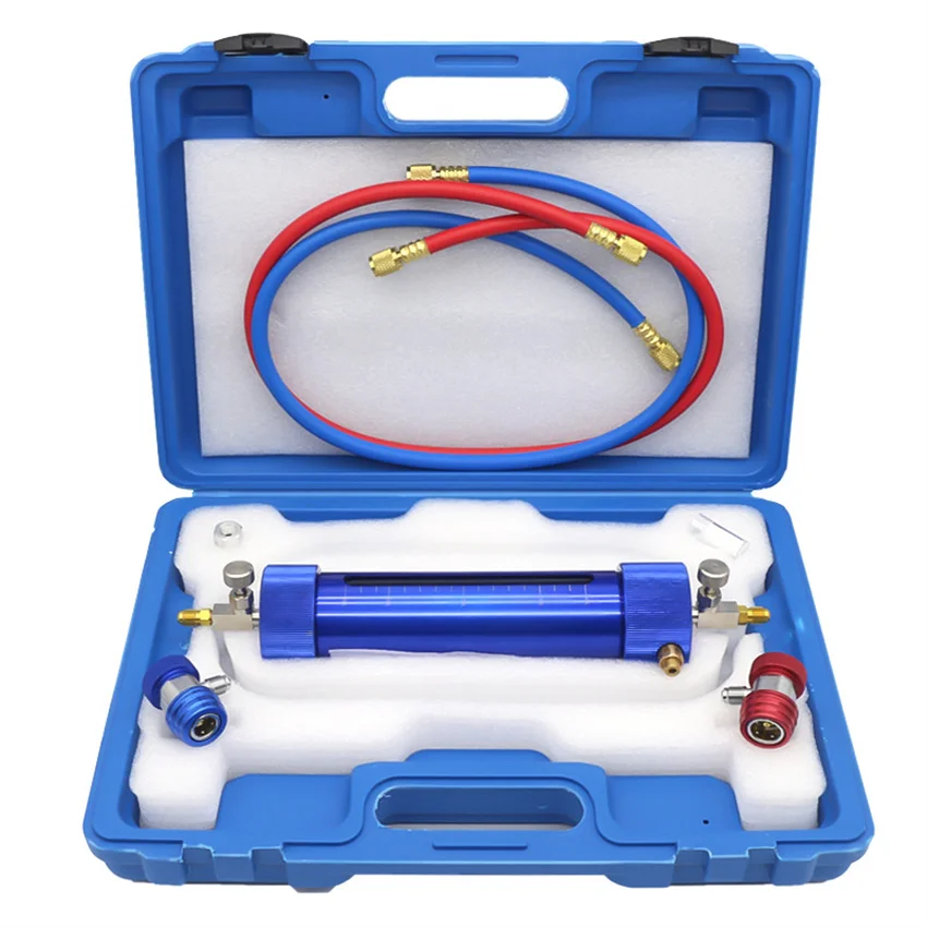 

Upgraded 2-in-1 Air Conditioning Refrigerant Oil Analyzer Car A/C System Compressor Oil Filter Test Tool Aircon Oil Checker