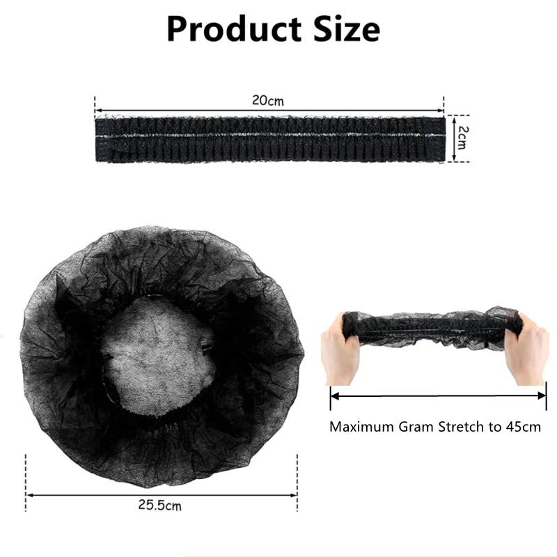 100PCS Disposable Bouffant Caps 21" Stretch Net Hair Head Covers for Kitchen Cooking Catering Service Household Beauty Salon - AliExpress S145987361c3a4f2fb97ed5eab187ddda4