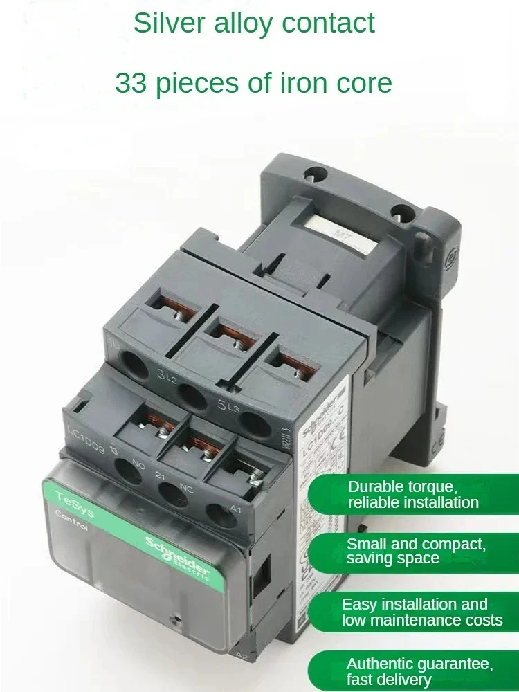 Nieuwe Zwarte Schneider Versie Driepolige Accontactor Lc1d09 Lc1d12 Lc1d18 Lc1d25 Lc1d32 Lc1d38 B7c F7c Q7c M7c M7c 24V 110V 220V 380V