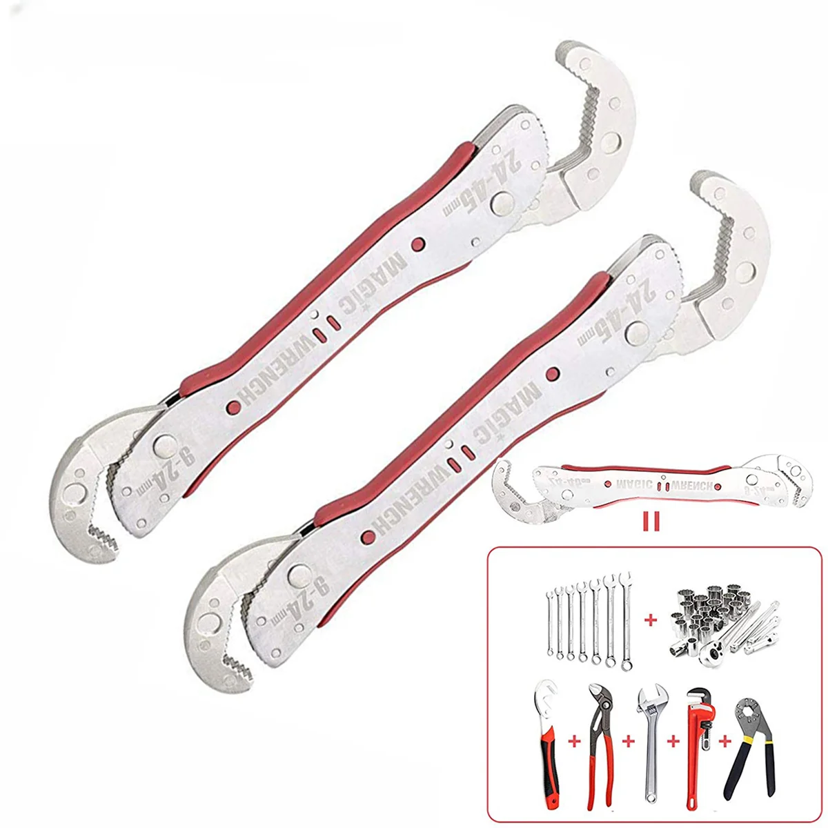 

9-45mm Adjustable Universal Wrench Spanner Tool Home Hand Tool Ratchet Key Set Wrench Multi-functional Universal Spanner