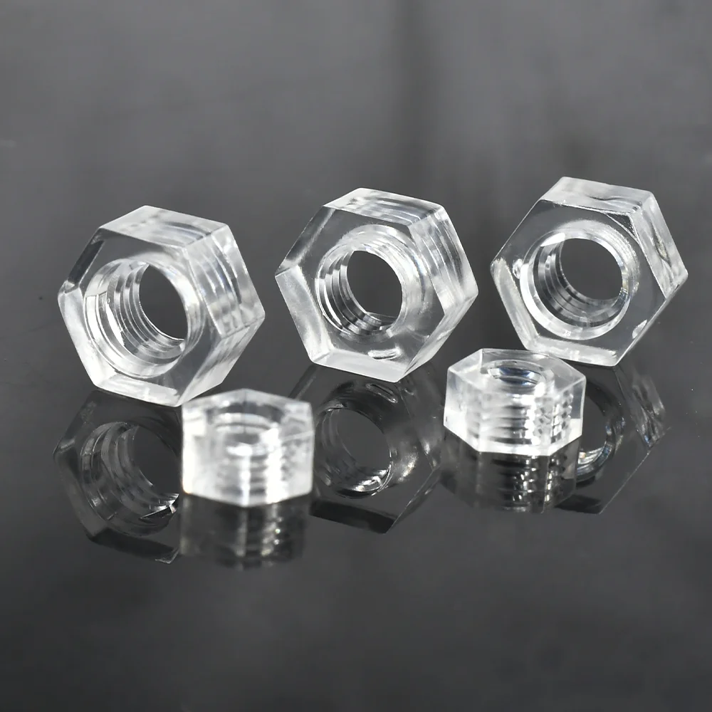 20/30/50/100pcs Hex Nut transparent screw M3 M4 Flat Phillips Cross Head Bolt Acrylic Clear Plastic Nylon Screws Nuts