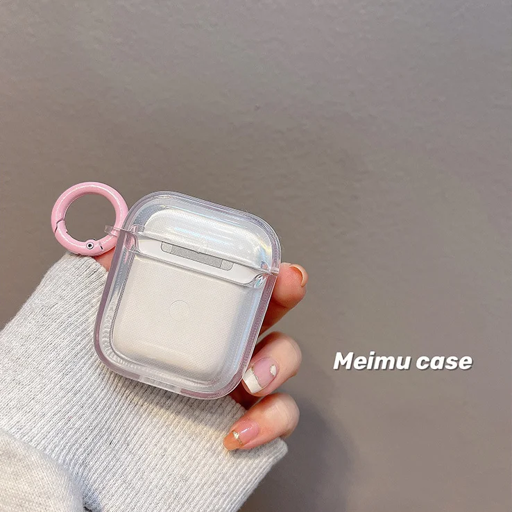 INS Pink Peach Love Earphone Case For AirPods Pro Clear Case