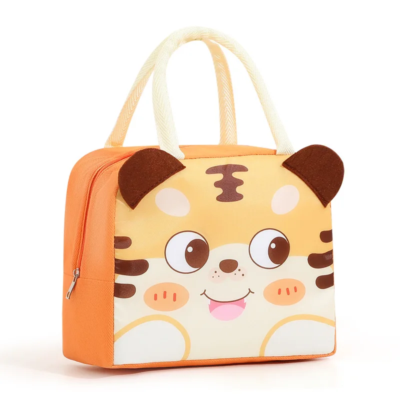 3D Cartoon Design Handheld Lunch Bag For Kids Students Insulated Bento Pack Thermal Food Storage