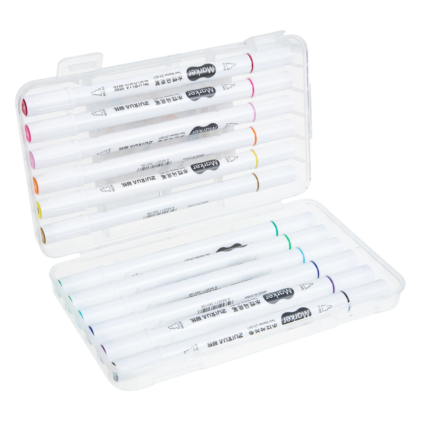 

Colored Markers Paint Pens Double-end Head Portable Plastic Students School Supplies Child