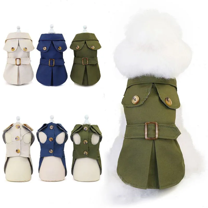 

British Style Pet Dog Clothes Trench Coat Winter Thicken Jacket Coat Costumes Hoodies Clothes for Small Puppy Dogs Cat Clothing