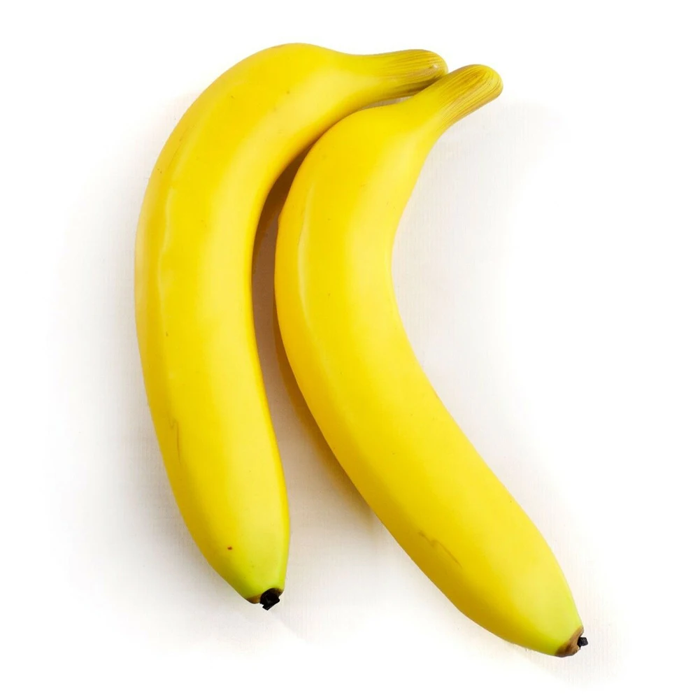 Artificial Bananas Decorative Plastic Fake Fruit Realistic Display Yellow 19.5*3.5cm Decorative Fruit & Vegetables artificial fruits and vegetables 2pcs 20cm