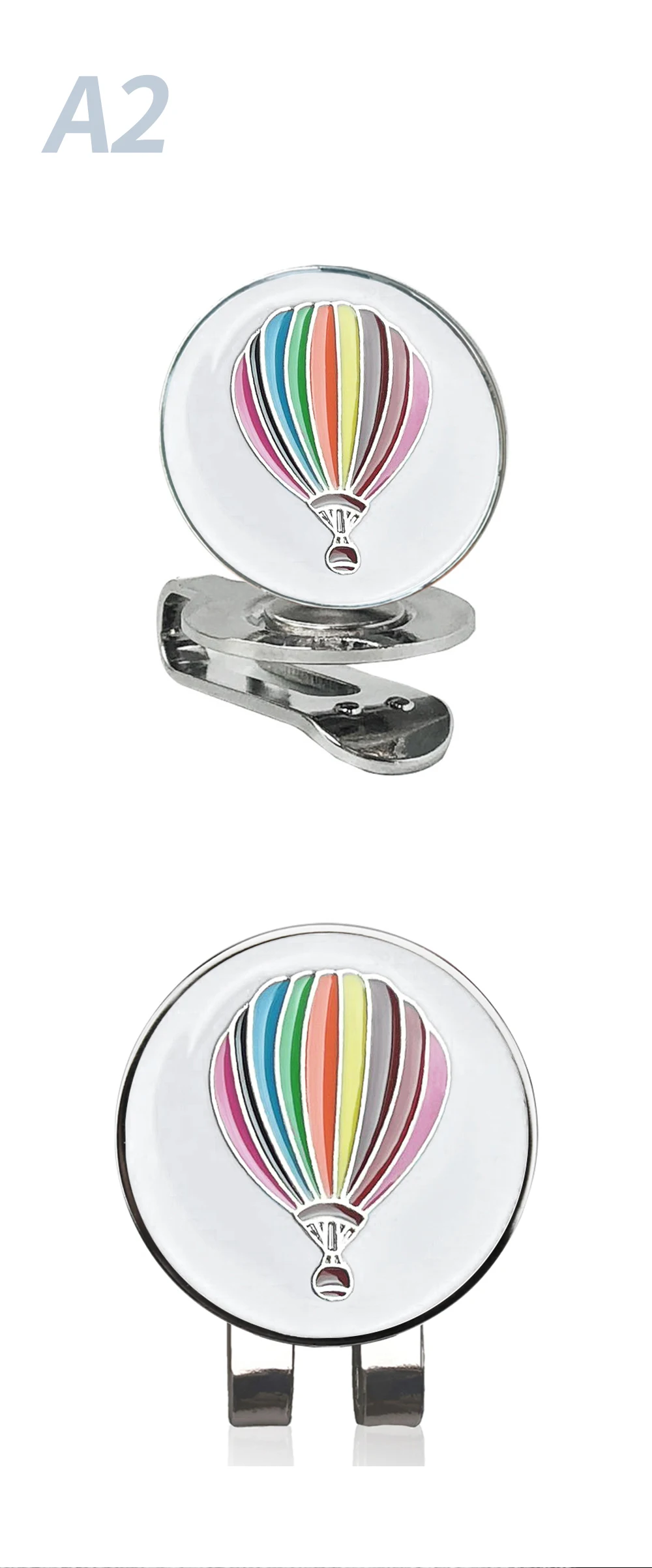 Description Picture 6 of itemHot Air Balloon Pattern Golf Ball Markers with Hat Clips Removable Attaches Easily to Golf Cap Gifts Golf Ball Marker Hat Clip
