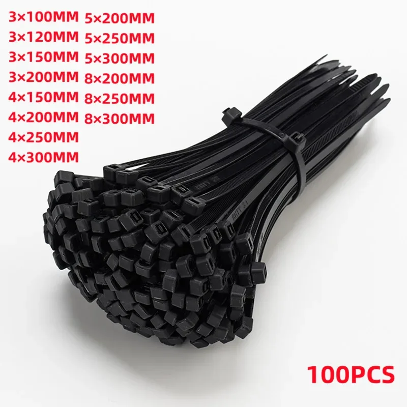 Self-locking plastic nylon tie set