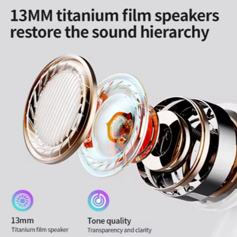 Bluetooth 5.4 Wireless Invisible Earbuds with Sliding Cover and Enhanced Bass Sound Quality