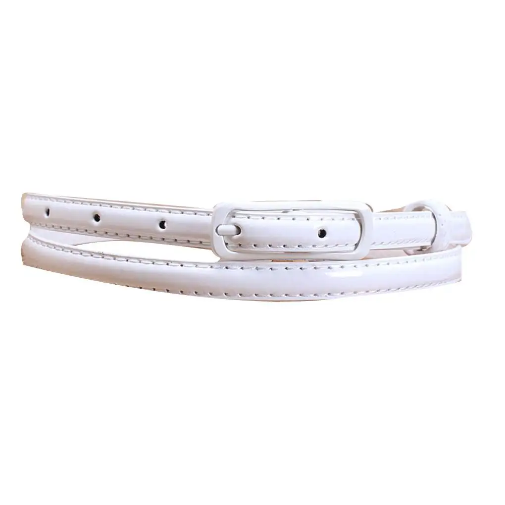 

Women Colorful PU Leather Candy Color Belt Solid Clothing Waistband Lady Girl Skinny Thin Narrow Waist Band