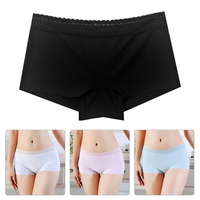 2pcs Seamless Women Boxers Underwear Ice Silk Shorts Solid Color Ladies  Soft Boyshorts Plus Size M/L/XL - AliExpress