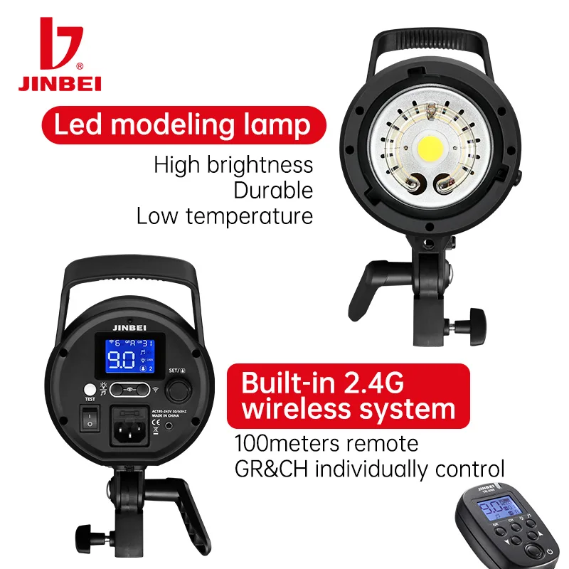 JINBEI SPARK400D 400W GN66 Professional Studio Flash Strobe with