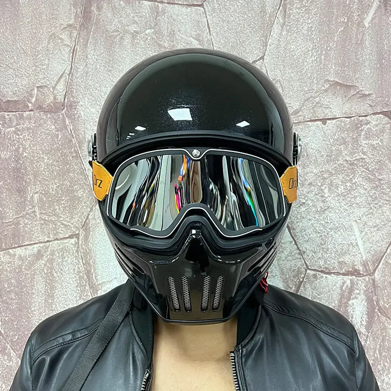 DOT Motorcross Motorcycle Vintage Helmet Moto Racing Ride Full Face Helmet Chopper Retro Helmet Riding Casco Moto All Seasons