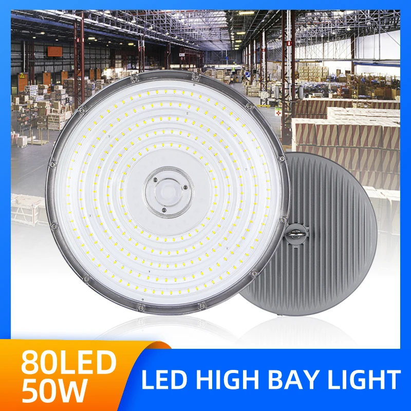 50w Ufo High Bay Light 185220v Garage Light Ip65 Waterproof Industrial