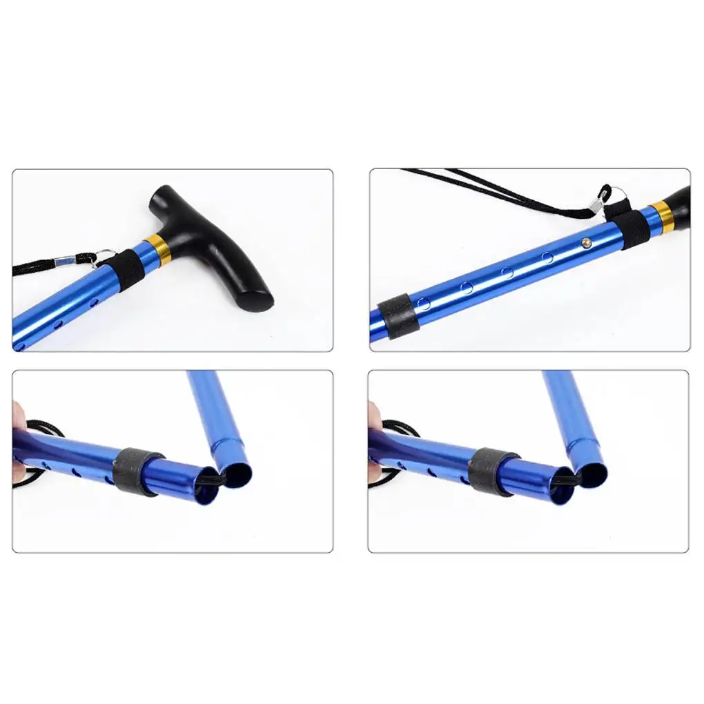 Adjustable Collapsible Canes Portable Walking Aid Sticks for Seniors with Cushion Handle for Outdoor Trekking Hiking