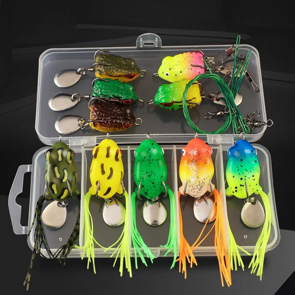 

Topwater Wobblers Fishing Lures Set, Sharp Hook Design, Artificial Soft Baits, Freshwater Simulated Frog Lures, Fishing Gear