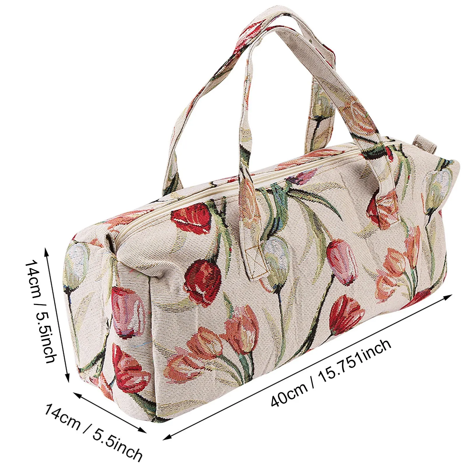 Storage Bag Household Fabric Crafts Knitting Needles Storage Sweater Woven Organizer Bag Rose
