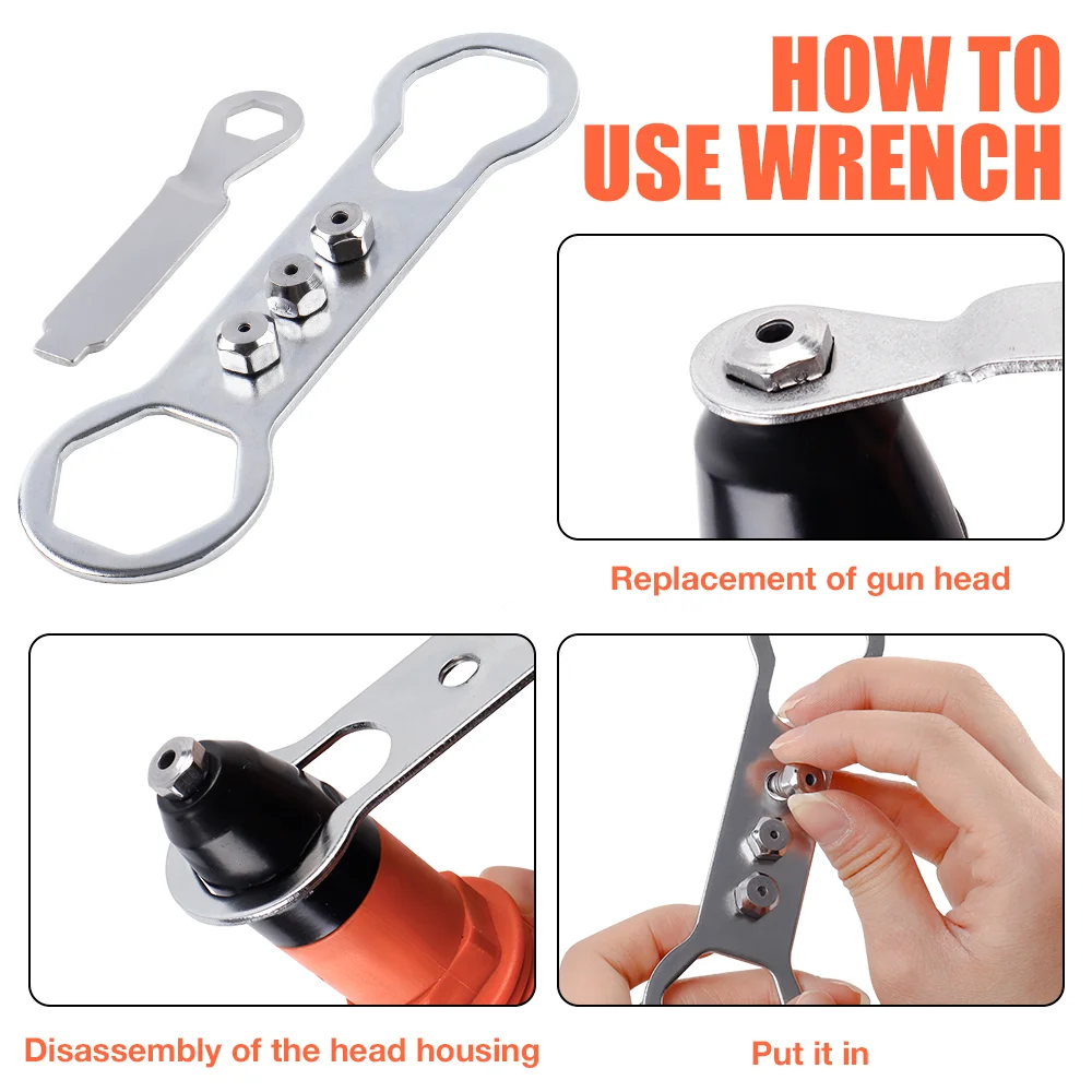 Electric Rivet Gun Conversion Head 2.4mm, 3.2mm, 4.0mm, 4.8mm Pull Rivet Gun Suitable For Electric Drills, Cordless Rivet Gun