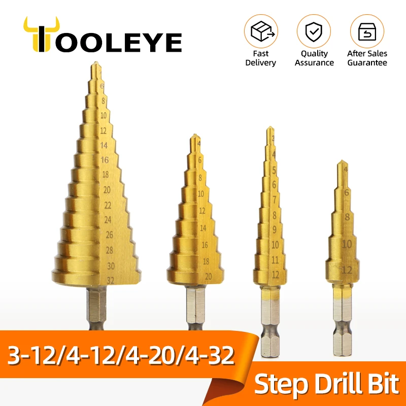 HSS Titanium Step Drill Bit Conical Stage Drill For Metal Wood High