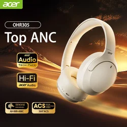 Wireless Bluetooth Headphones with 3D Spatial Audio and Advanced Noise Cancellation (Beige)