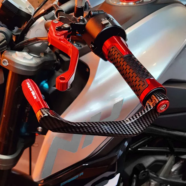 Protecteur Levier Aprilia Garde Levier Moto Universel TEAUSA - Pour Aprilia RS4, RS125, RS50 - Rouge - Protection Frein/Embrayage Garde Levier Moto Aprilia