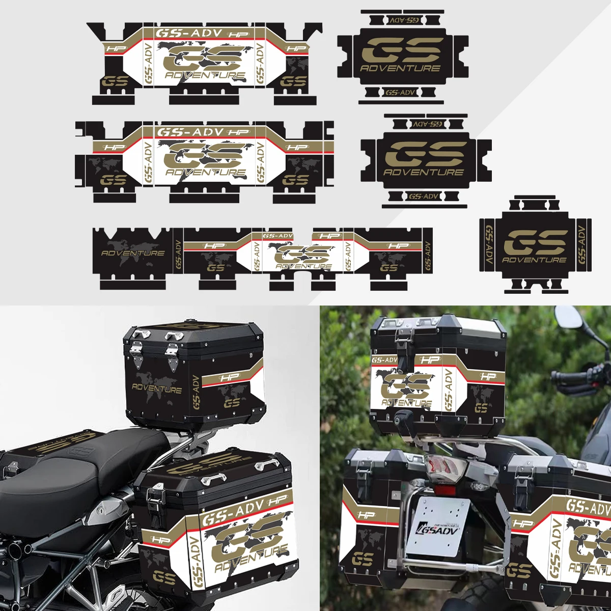 

Motorcycle Stickers For BMW R1200GS R1250GS F750GS F850GS ADV Decorative Aluminum Alloy Box Sticker Decal Set aluminium pannier