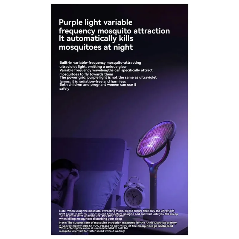 Abgh-isolado Segurança Carregamento Rápido 5 Em 1 Mata-moscas, Lâmpada Elétrica Ajustável Contra Mosquitos Com Raquete Abs