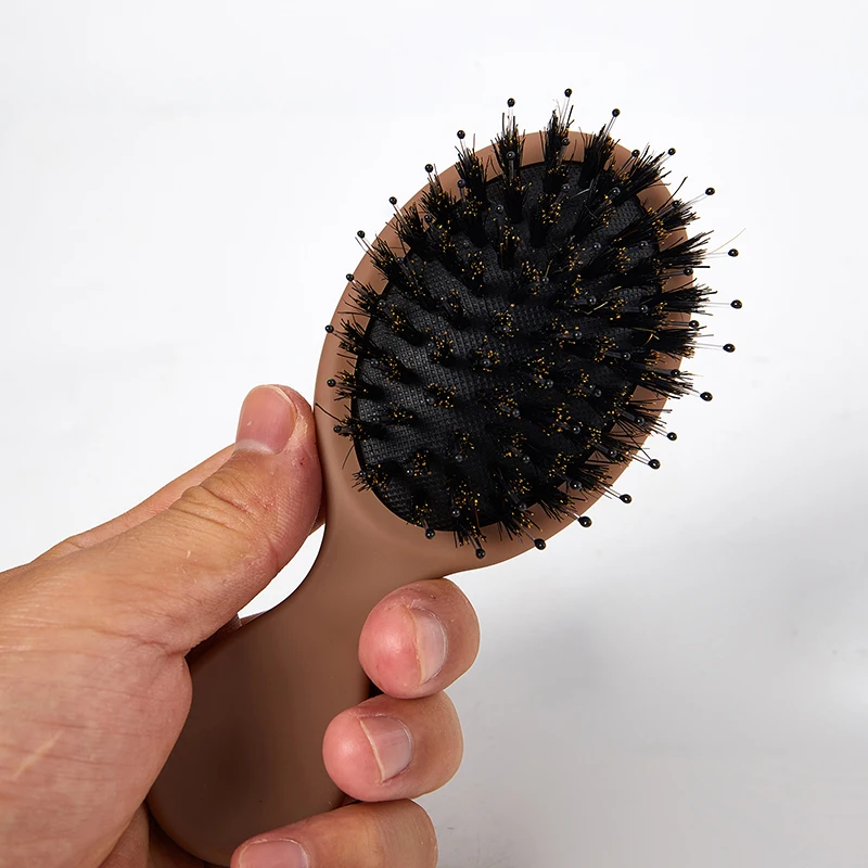 Description Picture 6 of itemHair Brush Oval Boar BristleNylon Hair Comb Mini Anti-static Hair Scalp Massage Comb Hairbrush Salon HairCare Brush Styling Tool