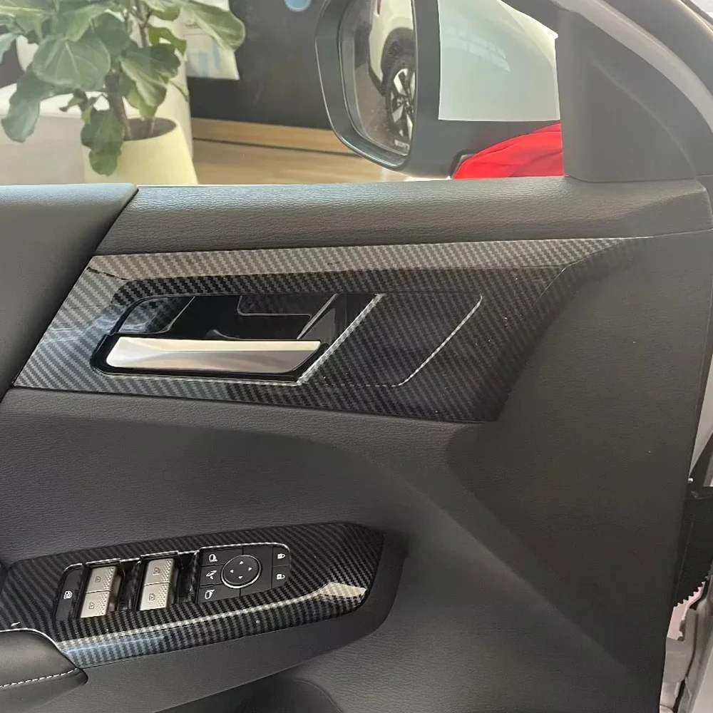 

Для Mitsubishi Outlander 2022 2023 ABS углеродное волокно внутренняя дверь автомобиля отделка рамы отделка крышки наклейки декоративные аксессуары