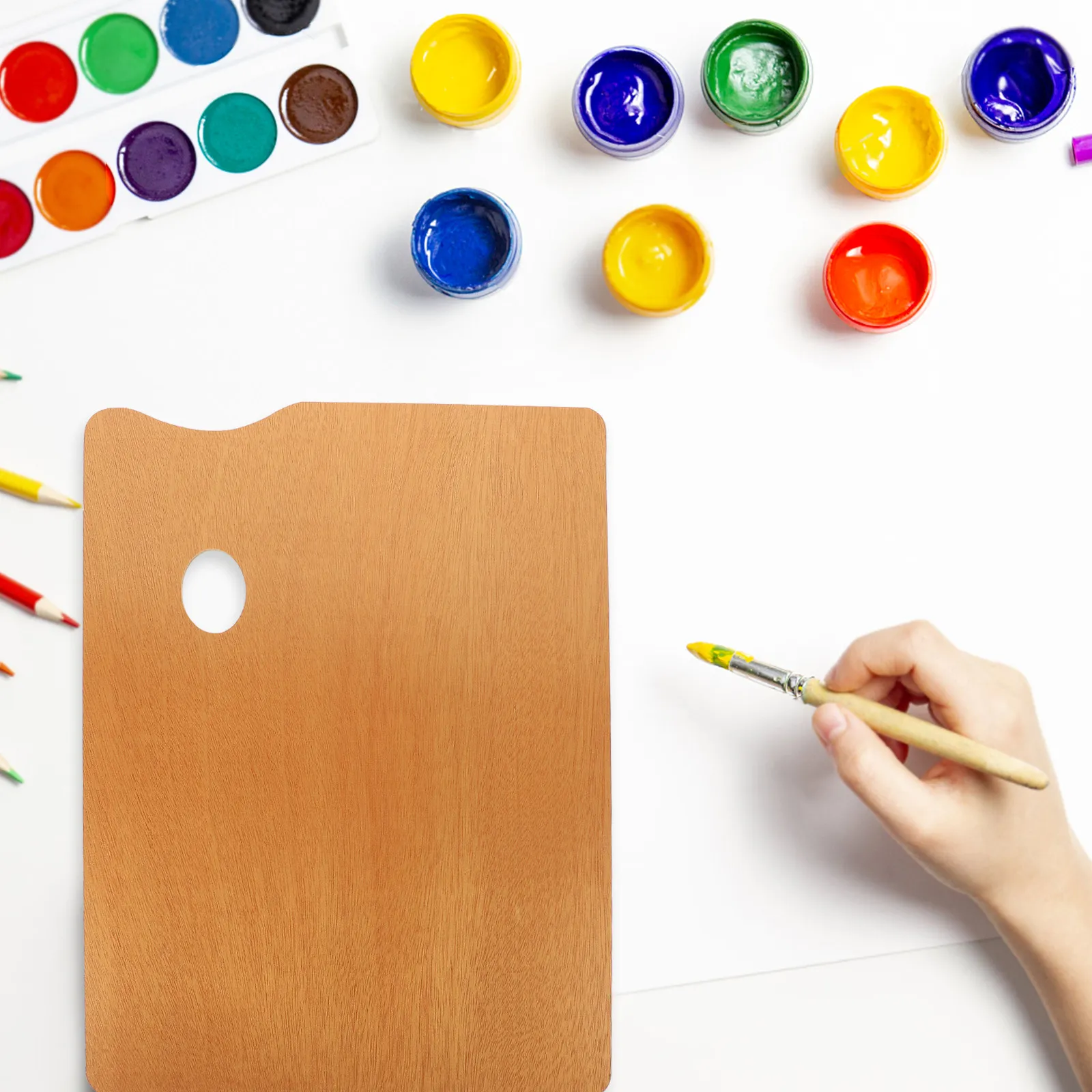 유화 나무 팔레트 빈티지 스타일 30x40cm 내구성이 뛰어난 견고한 매끄러운 표면 컬러 믹싱 보드 미술 용품