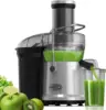 SiFENE Centrifugal Juicer Machine, Rapid 1000W Juice Extractor, Large 3.2'' Feed Chute for Whole Fruit & Veg Juicing, Gray 1
