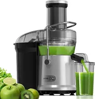 SiFENE Centrifugal Juicer Machine, Rapid 1000W Juice Extractor, Large 3.2'' Feed Chute for Whole Fruit & Veg Juicing, Gray 1