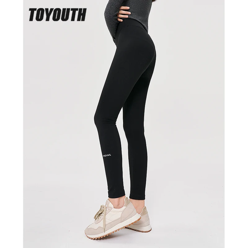 

Toyouth Women Leggings Pants 2022 Autumn Elastic Waist Skinny Hip Lift Trousers Gray Black Cycling Yoga Sport Long Pants